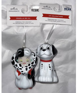 NWT Hallmark 101 Dalmatians Decoupage Christmas Ornaments CRUELLA &amp; PUPP... - £23.56 GBP