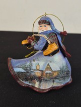 Ashton Drake Thomas Kinkade Old World Santas At The Skater's Pond Santa Ornament - $12.82