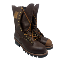 Halls Matterhorn 10&quot; 368WN Steel Toe Lineman Boot *Made In USA* Brown Si... - $94.99