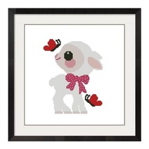 BABY LAMB CROSS STITCH PATTERN -668 - £2.20 GBP