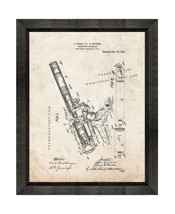 Microscope Patent Print Old Look with Beveled Wood Frame - £20.04 GBP+