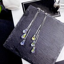 Dominated 2021 Simple Water Drop Temperament Crystal Women Drop earrings Fashion - £7.01 GBP