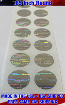 100 BRIGHT SILVER TAMPER EVIDENT VOID HOLOGRAM SECURITY LABELS-.65 INCH ... - $7.91