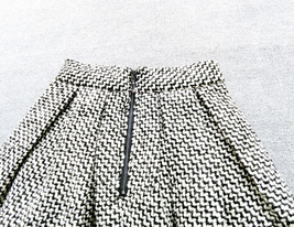 Winter Black Plaid Midi Skirt Women Custom Plus Size Pleated Party Skirt image 6