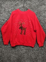 Vintage Rudolph Red Nose Reindeer Christmas Sweater Adult Large Red Swea... - $27.77