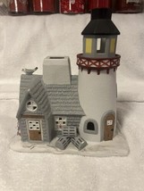 Partylite Stoney Harbor Lighthouse Candle Tea Light Holder - 2 Piece - B... - $32.71