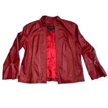 Wilsons Leather Pelle Studio Red Buttery Soft Jacket Women 1X Pockets Co... - £38.75 GBP