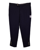 Moncler Trousers With Gold Snap Buttons In Navy Wool Men Blue Size 2 - $122.55