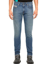 DIESEL Herren Slim Fit Jeans D - Strukt Solide Blau Größe 27W 30L 00SPW4-009EI - £41.65 GBP