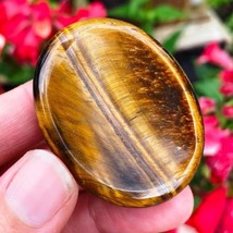 Natural Tiger Eye Palm Worry Stone Crystal Smooth Polished Gemstone Coll... - £14.21 GBP