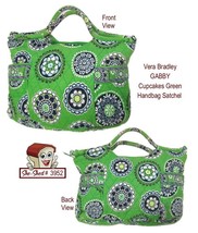 Vera Bradley GABBY Cupcakes Green Handbag Satchel Purse (used) - £8.67 GBP