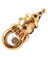 Authentic! Chopard 18k Yellow Gold Clown Happy Diamond Ruby Sapphire Pin... - $44,178.08 MXN