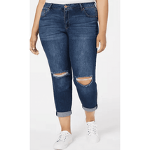 Celebrity Pink Trendy Plus Size Ripped Girlfriend-Fit Jeans, Various Sizes - £30.81 GBP