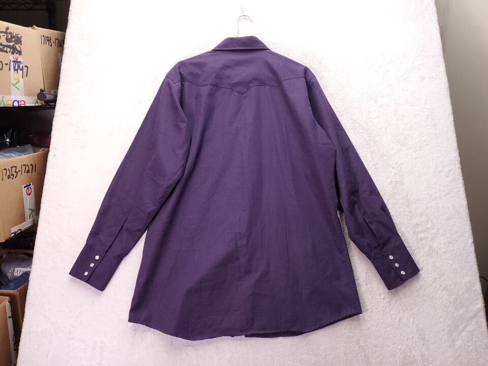 Corral West Ranch Wear Western Shirt Men s Large Purple Collar Pearl Snap Button