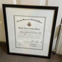 Society of Colonial Wars 1996 Samuel Victor Constant Society Fellow Cert... - $49.49