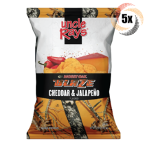5x Bags Uncle Ray's Mossy Oak Blaze Cheddar & Jalapeno Potato Chips | 4.25oz - £16.99 GBP