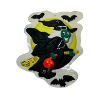Vintage 60s 70s VacUForm 3D Molded Plastic Halloween Witch Decoration Wall Door - £17.62 GBP