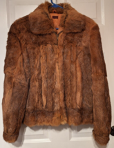 Vintage Genuine 100% French Rabbit Fur Jacket Coat Satin Lined Size Medium - $58.20