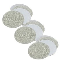 Set of 12 Handmade Silver Beaded Tea Coasters - 4.2 Inches Placemats for Tea Cup - £23.87 GBP