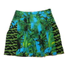 NWT H&amp;M x Versace Palm Pleated Mini in Crocodile Palm Print Silk A-Line Skirt 6 - £126.16 GBP