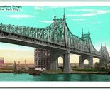 Queensboro Ponte New York Città Nyc Ny Unp Non Usato Wb Cartolina F13 - £3.17 GBP