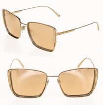 BVLGARI BV6176 Rose Gold Pink Mirrored Rectangle Metal Sunglasses 6176 - £326.45 GBP