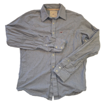 Hollister Men&#39;s Long Sleeve Button Down Shirt Size XL Blue &amp; White Striped - $15.40