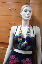 FELTED NECKLACE EARRINGS SET HANDCRAFTED UNIQUE JEWELRY HOLIDAY GIFT FOR... - $118.15