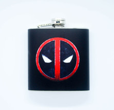 HIP FLASK Stainless Steel DEADPOOL super heroes 6oz 170 ml with Screw Cap - £14.00 GBP
