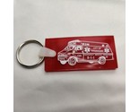 Vintage Waukegan IL EMS Fire Department Double-sided Red 2.5&quot; Keychain - $24.75