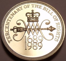 Cameo Proof Great Britain 1989 2 Pounds~Tercentenary Of The Bill Of Rights~Fr/Sh - £14.89 GBP