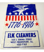 Elk Cleaners Plastic Cut Out 1776 1976 Bicentennial Eagle West Frankfort... - $15.15