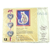 Creative Circle Embroidery Kit 0556 Floral Cat n' Mat by Melanie Vogel 8"x10" - $19.27