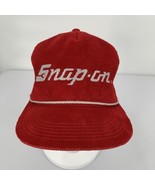 VINTAGE 1980&#39;s SNAP ON TOOLS RED CORDUROY HAT Snapback K Products Embroi... - £44.52 GBP