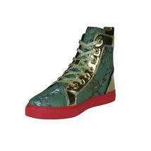 Mens High Top Shoes FIESSO by AURELIO GARCIA Chain Medusa Celebrity 2421 Green image 4