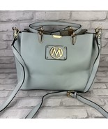 MKF Collection by Mia K Farrow Bag Blue Embossed Faux Leather Handbag Tote - $290.06 MXN