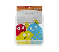 Full Circle ZipTuck Kids Reusable Sandwich Bags - Monster / Set of 2 - $8.95