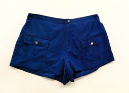 Liz Claiborne Women&#39;s Shorts Size 14 Polyester Mesh Lined Blue Front Poc... - $9.89