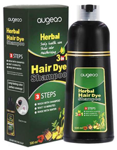 2 x 500ml Augeas Herbal 3 In 1 Hair Dye Shampoo Black DHL - £52.14 GBP