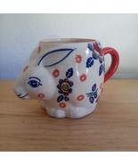 Miyabi Hand Painted Rabbit Mug Yokohama Studio Bunny Blue Flowers Coffee... - $637.32 MXN