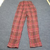 Vintage Youth Pants Red Plaid 22&quot; Waist 34&quot; Inseam Zip  Sides - £14.47 GBP
