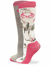 Realtree Womens Warm Thermal Camo Merino Wool Tall Mid Calf Boot Socks 2 Pair - £12.77 GBP