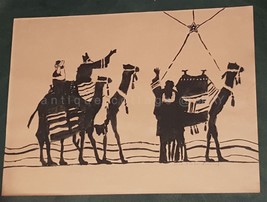 Antique Pen Ink Silhouette Sketch Christmas Wise Men Signed Downing Berwyn Pa - £54.82 GBP