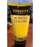 Sargent Art Acrylic Colors Paint Tube 200 ml Lemon Yellow Cadmium Non To... - $10.39