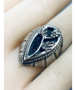 Carolyn Pollack Sterling Silver French Jet Grape Cluster Ring Size 7 - $117.03 CAD