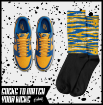 STREAKS Socks for Dunk Low UCLA Blue Jay University Gold Yellow Michigan Shirt 1 - £16.18 GBP