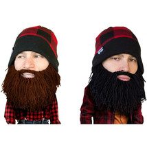 Beard Head Barbarian Lumberjack Plaid Bearded Face Mask &amp; Hat (2 Colors) - £26.33 GBP