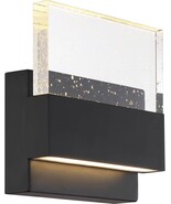 Satco Nuvo 62-1512 LED Wall Sconce With Seeded Glass Matte Black Finish NEW - $2,570.35 MXN