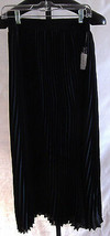 NWT Chelsea &amp; Theodore Black Pleated Long Polyester Skirt Misses Size Small - £19.77 GBP