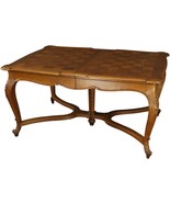 Table Louis XV Rococo French Vintage 1930 Oak Wood Parquet Top Cabriole ... - £1,577.02 GBP